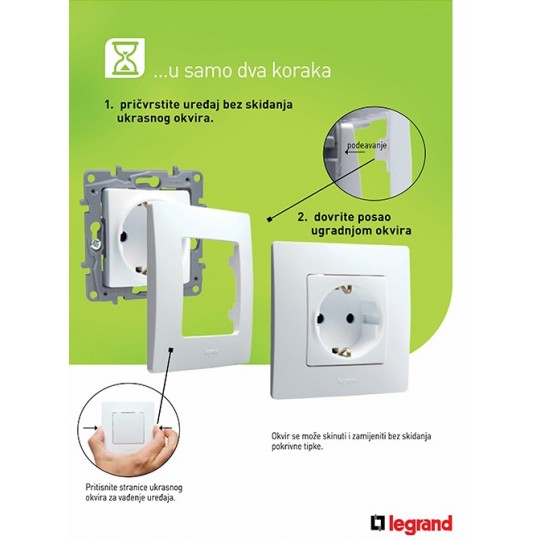 PRIKLJUČNICA ŠUKO S POKLOPCEM - MEHANIZAM - 16A - IP44 - BIJELA  -  764547 -NILOE - LEGRAND